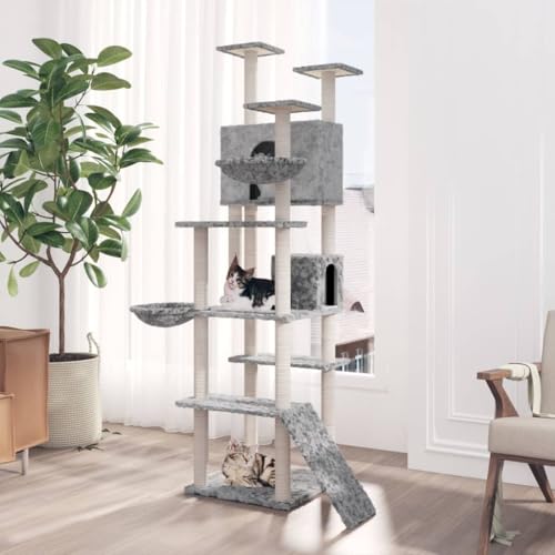 Wenjingqi-171595 Kratzbaum für Katzen mit Sisalstämmen, hellgrau, 191 cm Wenjingqi-171595 Kratzbaum für Katzen mit Sisalstämmen, hellgrau, 191 cm von Genérico