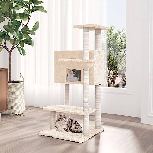 Wenjingqi-171597 Kratzbaum für Katzen, mit Sisalstäben, cremefarben, 108,5 cm Wenjingqi-171597 Kratzbaum für Katzen, mit Sisalstäben, cremefarben, 108,5 cm von Genérico