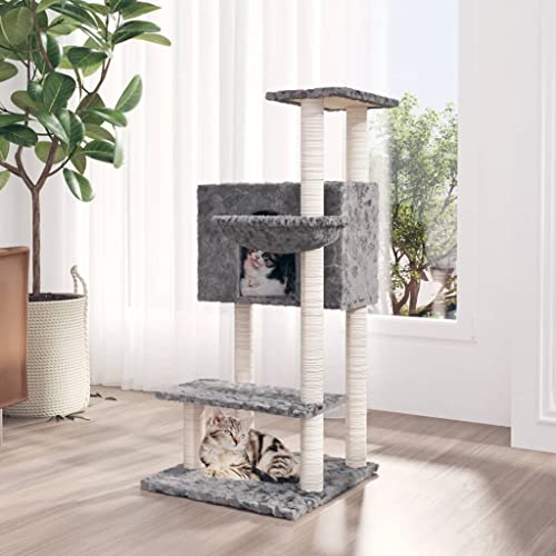 Wenjingqi-171598 Kratzbaum für Katzen mit Sisalstämmen, hellgrau, 108,5 cm Wenjingqi-171598 Kratzbaum für Katzen mit Sisalstämmen, hellgrau, 108,5 cm von Genérico