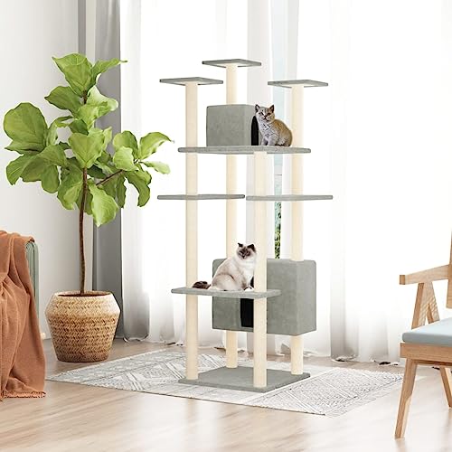 Wenjingqi-171634 Kratzbaum für Katzen mit Sisalstämmen, hellgrau, 162 cm Wenjingqi-171634 Kratzbaum für Katzen mit Sisalstämmen, hellgrau, 162 cm von Genérico
