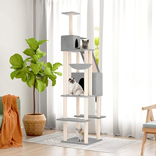 Wenjingqi-171643 Kratzbaum für Katzen, mit Sisalstäben, hellgrau, 201 cm Wenjingqi-171643 Kratzbaum für Katzen, mit Sisalstäben, hellgrau, 201 cm von Genérico