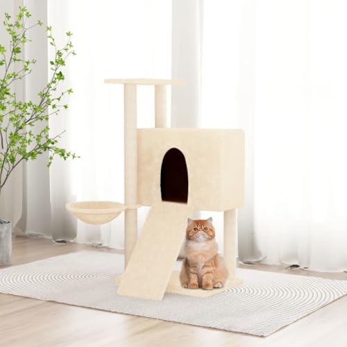 Wenjingqi-171645 Kratzbaum für Katzen mit Sisalstämmen, creme, 96 cm Wenjingqi-171645 Kratzbaum für Katzen mit Sisalstämmen, creme, 96 cm von Genérico