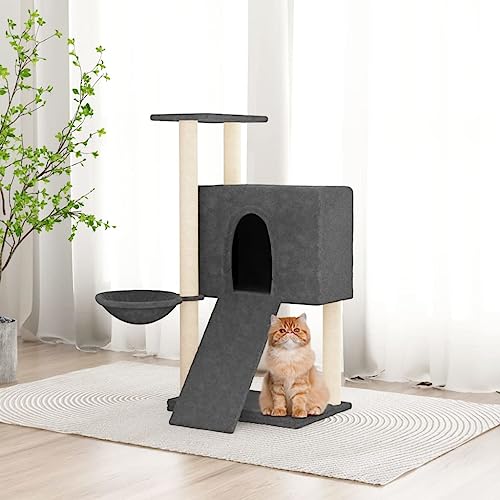 Wenjingqi-171647 Kratzbaum für Katzen, mit Sisalstäben, dunkelgrau, 96 cm Wenjingqi-171647 Kratzbaum für Katzen, mit Sisalstäben, dunkelgrau, 96 cm von Genérico