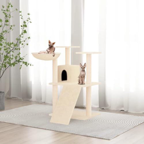 Wenjingqi-171651 Kratzbaum für Katzen, mit Sisalstäben, cremefarben, 83 cm Wenjingqi-171651 Kratzbaum für Katzen, mit Sisalstäben, cremefarben, 83 cm von Genérico