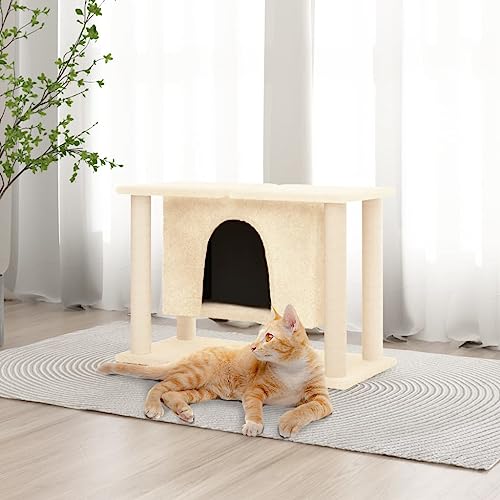 Wenjingqi-171657 Kratzbaum für Katzen, mit Sisalstäben, cremefarben, 50 cm Wenjingqi-171657 Kratzbaum für Katzen, mit Sisalstäben, cremefarben, 50 cm von Genérico