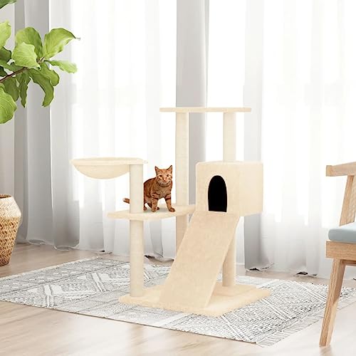 Wenjingqi-171666 Kratzbaum für Katzen, mit Sisalstäben, cremefarben, 82 cm Wenjingqi-171666 Kratzbaum für Katzen, mit Sisalstäben, cremefarben, 82 cm von Genérico