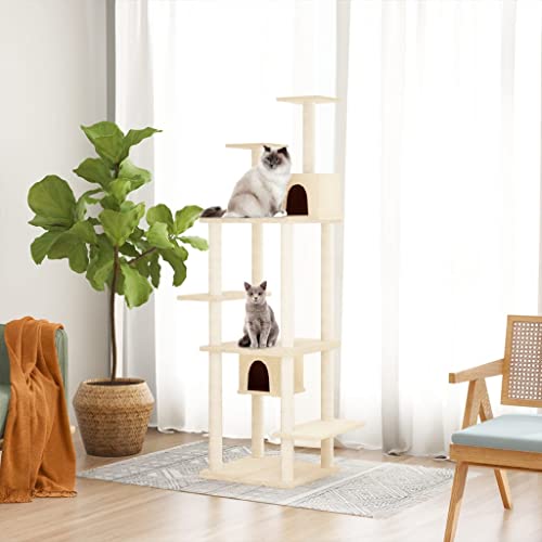 Wenjingqi-171687 Kratzbaum für Katzen, mit Sisalstäben, cremefarben, 176 cm Wenjingqi-171687 Kratzbaum für Katzen, mit Sisalstäben, cremefarben, 176 cm von Genérico