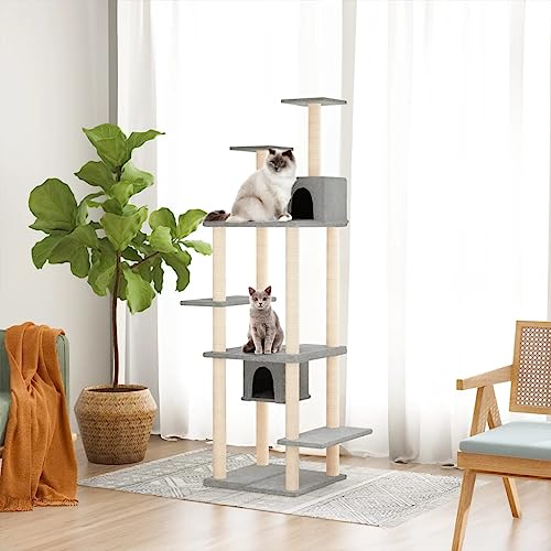 Wenjingqi-171688 Kratzbaum für Katzen, mit Sisalstäben, hellgrau, 176 cm Wenjingqi-171688 Kratzbaum für Katzen, mit Sisalstäben, hellgrau, 176 cm von Genérico