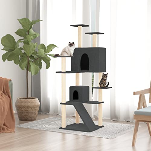 Wenjingqi-171695 Kratzbaum für Katzen, mit Sisalstäben, dunkelgrau, 153 cm Wenjingqi-171695 Kratzbaum für Katzen, mit Sisalstäben, dunkelgrau, 153 cm von Genérico