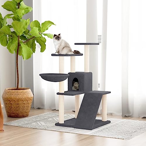 Wenjingqi-171704 Kratzbaum für Katzen mit Sisalstäben, dunkelgrau, 94 cm Wenjingqi-171704 Kratzbaum für Katzen mit Sisalstäben, dunkelgrau, 94 cm von Genérico