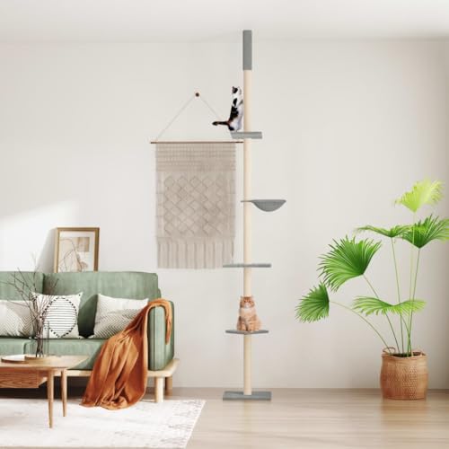 Wenjingqi-171709 Kratzbaum für Katzen, Boden bis Decke, Hellgrau, 263,5-289,5 cm Wenjingqi-171709 Kratzbaum für Katzen, Boden bis Decke, Hellgrau, 263,5-289,5 cm von Genérico