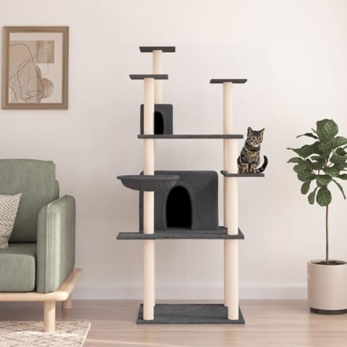 Wenjingqi-171725 Kratzbaum für Katzen mit Sisalstäben, dunkelgrau, 166 cm Wenjingqi-171725 Kratzbaum für Katzen mit Sisalstäben, dunkelgrau, 166 cm von Genérico