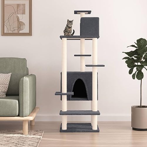 Wenjingqi-171773 Kratzbaum für Katzen, mit Sisalstäben, dunkelgrau, 154 cm Wenjingqi-171773 Kratzbaum für Katzen, mit Sisalstäben, dunkelgrau, 154 cm von Genérico