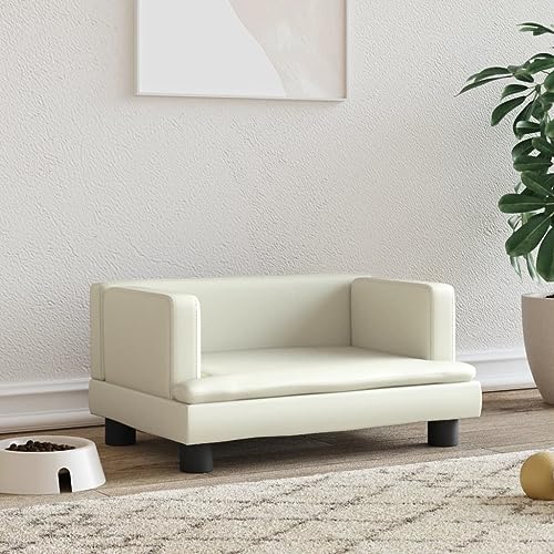 Wenjingqi-171914 Hundebett aus Kunstleder, cremefarben, 60 x 40 x 30 cm Wenjingqi-171914 Hundebett aus Kunstleder, cremefarben, 60 x 40 x 30 cm von Genérico