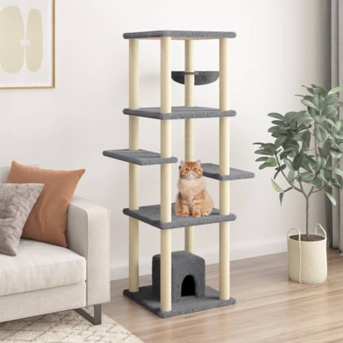 Wenjingqi-172057 Kratzbaum für Katzen mit Sisalstäben, dunkelgrau, 154 cm Wenjingqi-172057 Kratzbaum für Katzen mit Sisalstäben, dunkelgrau, 154 cm von Genérico