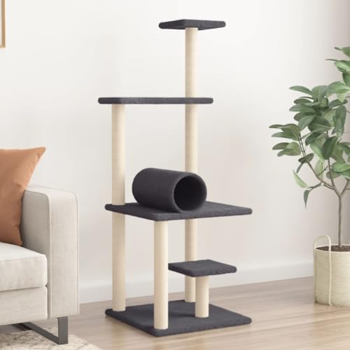 Wenjingqi-172093 Kratzbaum für Katzen mit Sisalstäben, dunkelgrau, 136 cm Wenjingqi-172093 Kratzbaum für Katzen mit Sisalstäben, dunkelgrau, 136 cm von Genérico