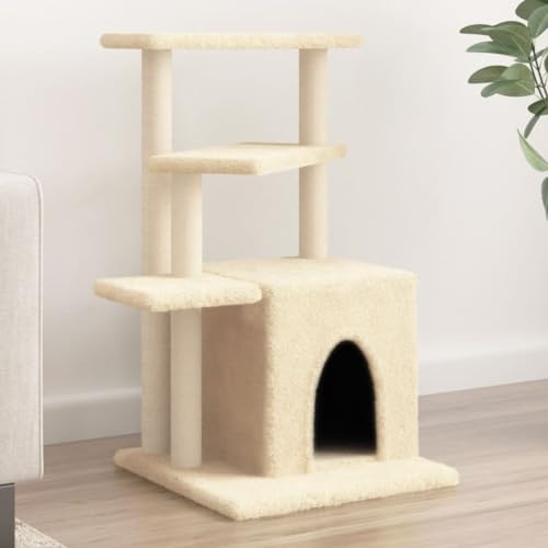 Wenjingqi-172121 Kratzbaum für Katzen, mit Sisalstäben, cremefarben, 83,5 cm Wenjingqi-172121 Kratzbaum für Katzen, mit Sisalstäben, cremefarben, 83,5 cm von Genérico