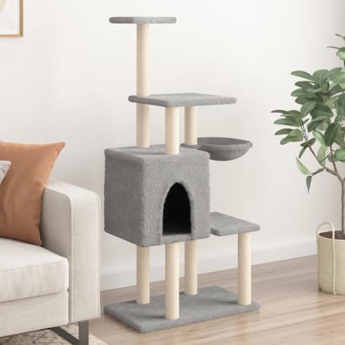 Wenjingqi-172128 Kratzbaum für Katzen mit Sisalstämmen, hellgrau, 131 cm Wenjingqi-172128 Kratzbaum für Katzen mit Sisalstämmen, hellgrau, 131 cm von Genérico