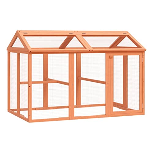 Wenjingqi-172302 Gehege aus Massivholz, Kiefer, braun, 141 x 94 x 104 cm von Genérico