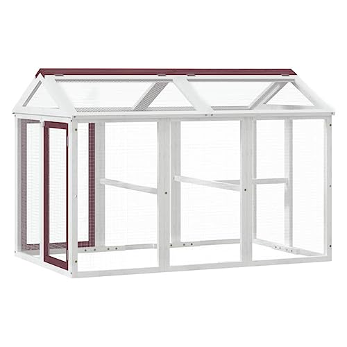 Wenjingqi-172303 Gehege aus massivem Kiefernholz, Mokka, 141 x 94 x 104 cm von Genérico