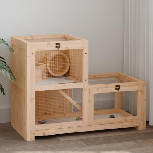 Wenjingqi-172384 Hamsterkäfig aus massivem Tannenholz, 81 x 40 x 60 cm von Genérico
