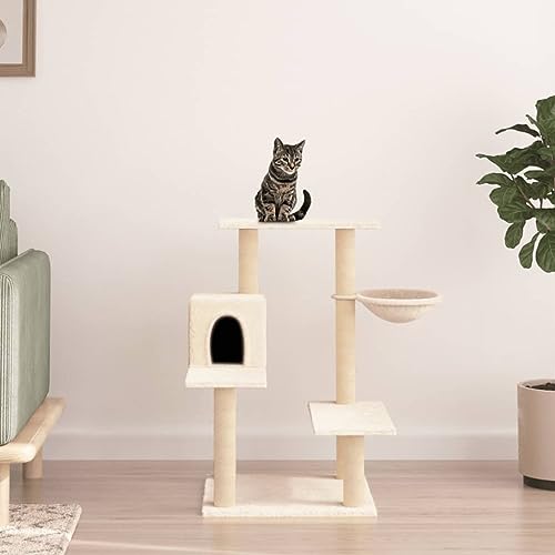 Wenjingqi-172385 Kratzbaum für Katzen, mit Sisalstäben, cremefarben, 82,5 cm Wenjingqi-172385 Kratzbaum für Katzen, mit Sisalstäben, cremefarben, 82,5 cm von Genérico