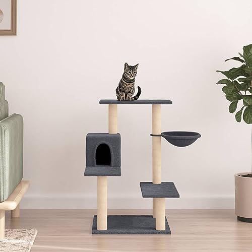 Wenjingqi-172387 Kratzbaum für Katzen mit Sisalstäben, dunkelgrau, 82,5 cm Wenjingqi-172387 Kratzbaum für Katzen mit Sisalstäben, dunkelgrau, 82,5 cm von Genérico