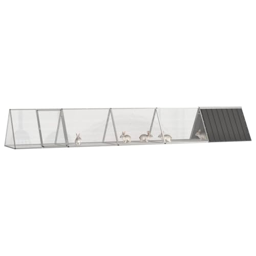 Wenjingqi-3106448 Kaninchenkäfig oder verzinkt, Anthrazit, 504,5 x 80,5 x 71 cm von Genérico