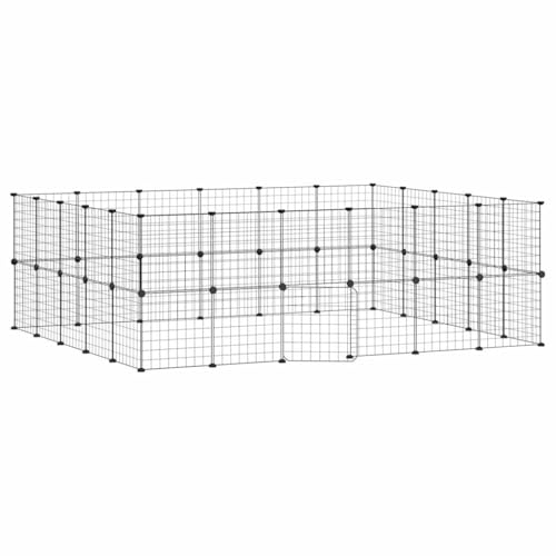 Wenjingqi-3114040 Haustierkäfig mit 44 Paneelen, Tür oder Schwarz, 35 x 35 cm von Genérico