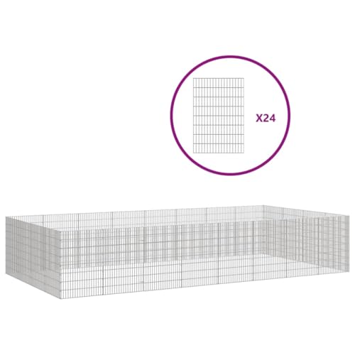 Wenjingqi-3321347 Gehege, 24 Paneele, verzinktes Eisen, 54 x 80 cm Wenjingqi-3321347 Gehege, 24 Paneele, verzinktes Eisen, 54 x 80 cm von Genérico