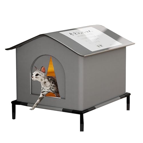 Wildkatzen-Unterschlupf, wasserdicht, für den Winter, isoliert, wetterfestes Katzenhaus mit gemütlichem Design, Schutz für mehrere Katzen, Konfiguration von Genérico