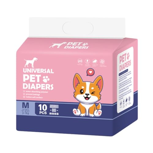 Windeln für weibliche Hunde, 10 super saugfähige Windeln, auslaufsichere Windeln für erregtes Urinieren, Training, bequeme und sichere Passform Windeln für weibliche Hunde, 10 super saugfähige Windeln, auslaufsichere Windeln für erregtes Urinieren, Training, bequeme und sichere Passform von Genérico