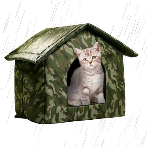 für Katzen im Freien für den Winter, isolierter Hundehütte, faltbar, Innen- und Außenbereich, wetterfest, bietet ein Wildkatzenhaus für Katzen im Freien für den Winter, isolierter Hundehütte, faltbar, Innen- und Außenbereich, wetterfest, bietet ein Wildkatzenhaus von Genérico