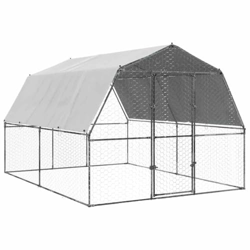 wenjingqi-3294911 Hühnerstall mit Dach und Tür oder verzinkt, silberfarben wenjingqi-3294911 Hühnerstall mit Dach und Tür oder verzinkt, silberfarben von Genérico