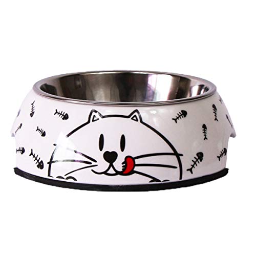 Katze Fressnapf, Futternapf rutschfest | für kleine & mittelgroße Hunde | Futternapf Katze | Hunde-Napf Hund | Katzen-Napf Edelstahl-Napf | Kunststoff (Medium,Katze) von generies