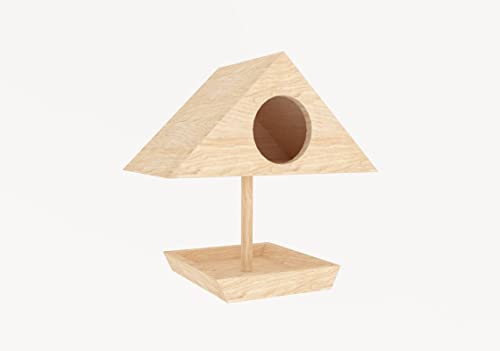 Dreieckiges Vogelhaus aus Holz für den Außenbereich, mit Lüftungsschlitzen, für die meisten gängigen Hinterhof und kleinen Vögel, Geschenk für Avid-Vogelbeobachter von Generiq