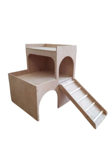 Generiq Hase 3-stöckiges Hop-Up-Haus Schloss Shelter Versteck Kleintier Übung Spielhaus Spielzeug (Pink) von Generiq