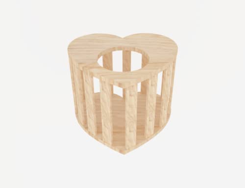 Generiq Kaninchen-Futterspender in Herzform, aus Holz, für kleine Tiere, Buffet, Valentinstagsgeschenk von Generiq