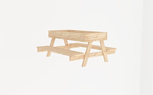 Generiq Heufutterstation für Kaninchen Standard Park Picknick Tisch Design Holz Kleintier Buffet von Generiq