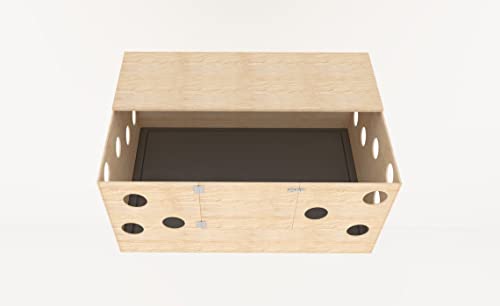 Rechteckige Hundebox aus Holz für Hunde mit Löchern Entwöhnungsbox Geburtsbett Wurfbox Welpenbox Hundehütte von Generiq