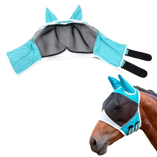 Anti-Moskitonmaske für Pferde mit Ohren und Nase, UV-Schutz, Ohren mit Ohren, schwarz, Pferd, volle Größe (B, M) von Générique