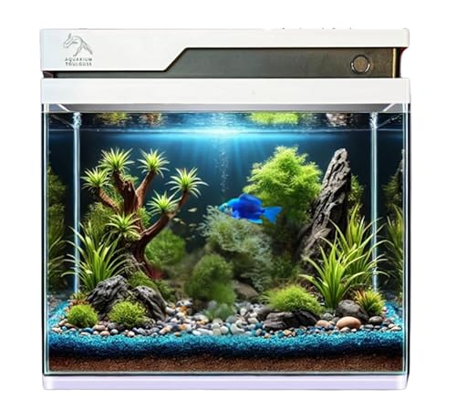 Kompaktes Aquarium, hochwertig, 20 l, aus gehärtetem Glas, ultraklar – Touchscreen, Automatisierung von Licht & Stromversorgung, Duft/Diffusor für ätherische Öle – ideal für Anfänger – (32 x 30 x 21 von Générique