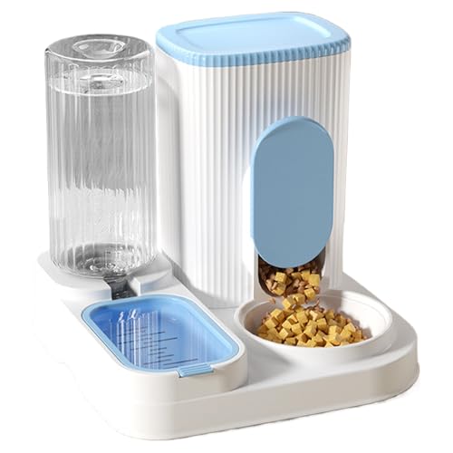 Auto-Haustier-Futterautomat, automatischer Futterautomat, Katzenfutter und Wasserspender, 2-in-1 große Kapazität für Haustiere mit einer Schüssel von Générique