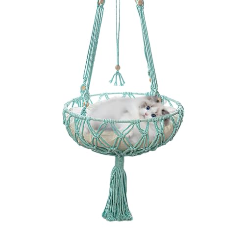 Bett mit Schaukel für Katzen zum Schlafen, Schaukelbett für Fenster für Katzen | Hängematte für Katzen aus Makramee | Sicherheitsregale für Katzen mit robuster O-Ringdichtung für Schlafzimmer Bett mit Schaukel für Katzen zum Schlafen, Schaukelbett für Fenster für Katzen | Hängematte für Katzen aus Makramee | Sicherheitsregale für Katzen mit robuster O-Ringdichtung für Schlafzimmer von Générique