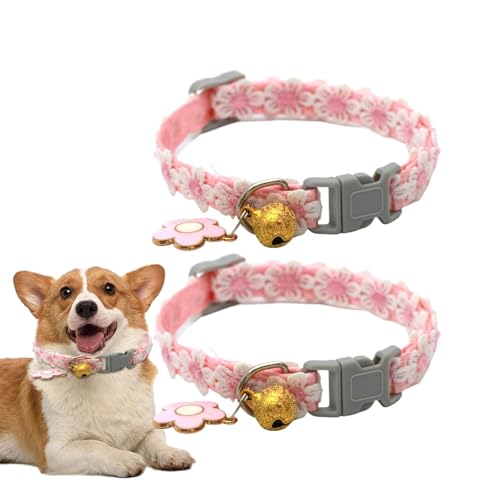 Breakaway Cat Collar, Adjustable Puppy Strap, Buckle with Bell, Soft Linen Material, Sturdy and Portable Lightweight Design, Perfect for Outdoor Walking, Traveling, Training von Générique