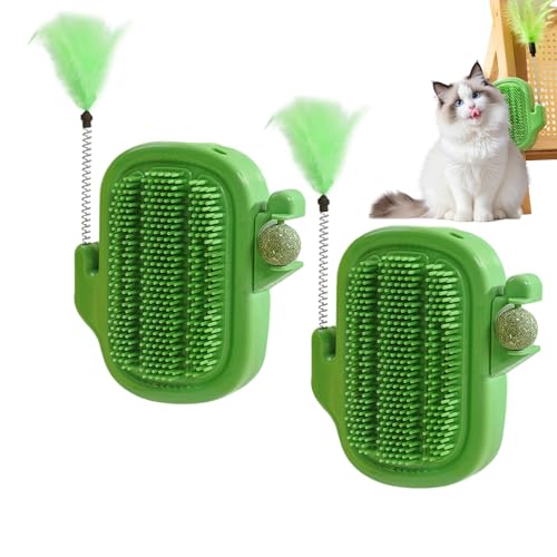 Cat Corner Scratcher, langes Haar-Kaktus-Kamm-Set, PP-Federspielzeug mit Catnip Ball, für Stressabbau, Behavioral zur Förderung von Sensorik, psychische Stimulation, Heimgebrauch, 4,92 x 5,12 Zoll Cat Corner Scratcher, langes Haar-Kaktus-Kamm-Set, PP-Federspielzeug mit Catnip Ball, für Stressabbau, Behavioral zur Förderung von Sensorik, psychische Stimulation, Heimgebrauch, 4,92 x 5,12 Zoll von Générique