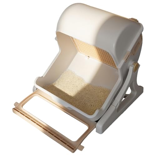 Cat Litter Box, halbautomatische Haustier-Toilette, intelligenter Deodorizing Cleaner, großer Behälter, sichere, geruchlose Lösung für Möbel, Ecke, Outdoor, Reisen, Apartment Use, 49 x 19,69 x 18,11 von Générique