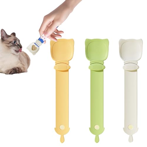 Cat Strip Feeder, Squeeze Treat Feeding Spoon, 25 x 6 cm, nicht klebend, Katzen-Küchenzubehör, leicht zu verwenden, ideal für Familien, Freunde und Haustierliebhaber von Générique