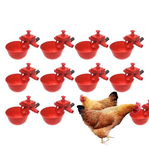 Chicken Water Cups, Automatic Waterer Set, 3,35 x 2,76 Zoll Adjustable Drinker Feeder, 10 Stück Easy Hydration Chickens, Geese Small Animals for Poultry & Bunnies Chicken Water Cups, Automatic Waterer Set, 3,35 x 2,76 Zoll Adjustable Drinker Feeder, 10 Stück Easy Hydration Chickens, Geese Small Animals for Poultry & Bunnies von Générique