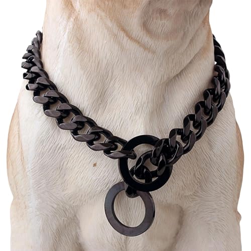 Edelstahl-Kragen für Hunde, 34 Zoll, modisch, für Training, kleine und große Breeds, sichere und langlebige Metallketten für Outdoor-Walks, Obedience Training, tägliche Verwendung von Générique
